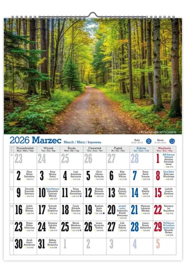 Kalendarz 2026 �cienny A4 V.1 Polskie pejza�e
