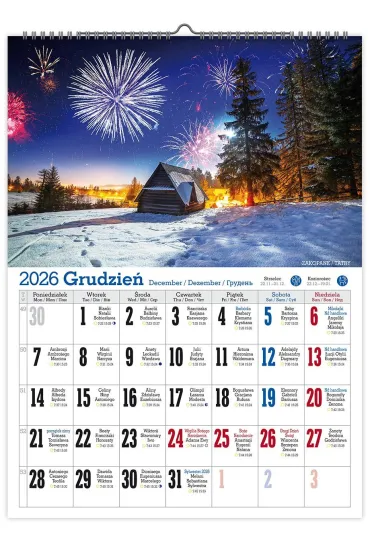 Kalendarz 2026 �cienny A4 V.1 Polskie pejza�e