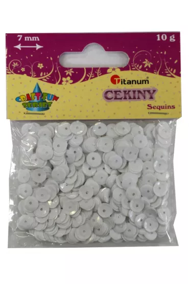 Titanum Cekiny 7mm pastelowe bia�e 7 mm