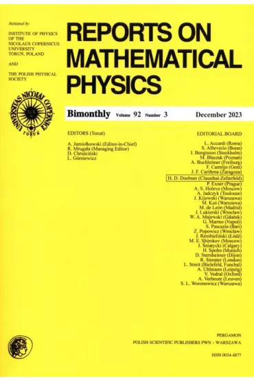 Reports on Mathematical Physics 92/3 2023