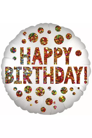 Amscan Balon foliowy Satin Infused Birthday Sequins 43cm