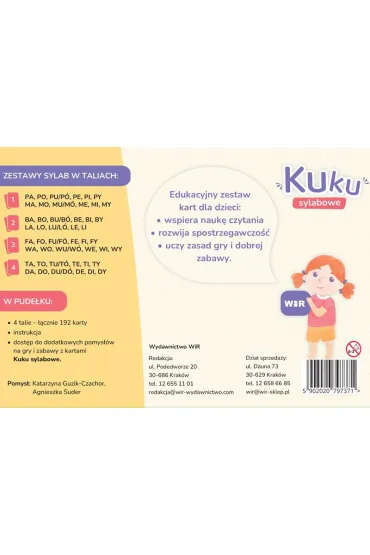 Kuku sylabowe Edukacyjna gra karciana dla dzieci WIR - Agnieszka Suder, Katarzyna Guzik-Czachor