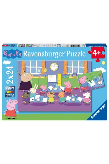 Puzzle 2x24 el. �winka Peppa i ca�a klasa Ravensburger