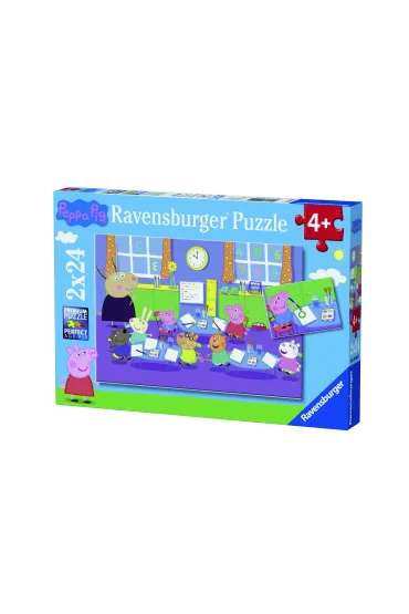 Puzzle 2x24 el. �winka Peppa i ca�a klasa Ravensburger
