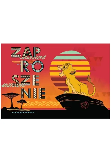 Kukartka Zaproszenie Kr�l Lew ZD-013 5 szt.