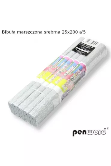 Polsirhurt Bibu�a marszczona srebrna 25x200cm 5 szt.