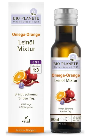 Bio Planete Omega orange - mieszanka z olejem lnianym (py�ek kwiatowy, pomara�cza) 100 ml Bio