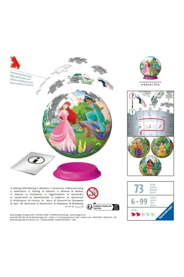 Puzzle Kula 72 el. 3D Ksi�niczki Disney'a Ravensburger