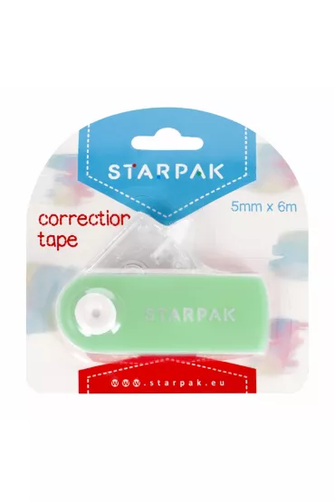 Starpak Korektor w ta�mie pastelowy zielony 5mm x 6m