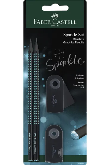 Faber-Castell Zestaw sparkle midnight ocean  2 o��wki+ temper�wka sleeve mini + gumka sleeve mini blister
