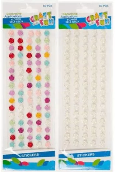 Craft with Fun Ozdoba - samoprzylepne plastikowe kwiatki