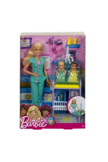 Barbie - Lalka Lekarz Pediatra i Mali Pacjenci + Akcesoria Mattel
