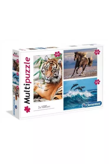 Puzzle 3x1000 el. Animals 08010 Clementoni