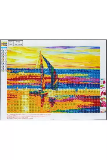 Centrum Diamentowa mozaika 5D - Boat 30x40cm