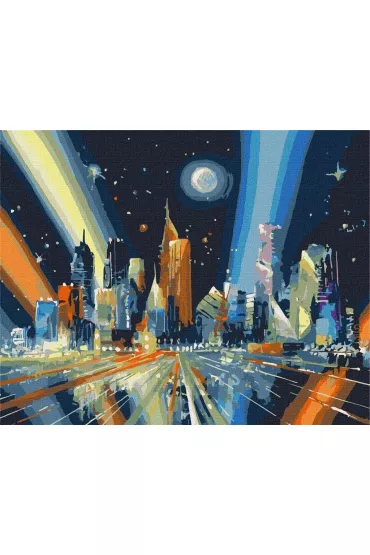 Ideyka Malowanie po numerach - Promienie metropolii 40x50cm