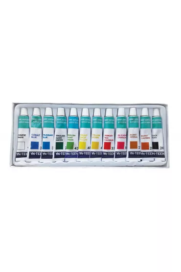 Noster Farby akrylowe w tubie 12 kolor�w, 6 ml