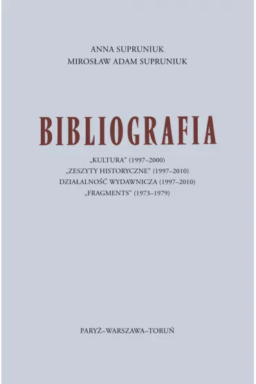 Bibliografia - Anna Supruniuk, Supruniuk Miros�aw Adam Supruniuk