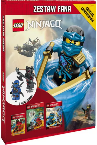 LEGO NINJAGO. Zestaw Fana. 3 ksi��ki i 2 minifigurki: Jay, Wojownik Cynobru