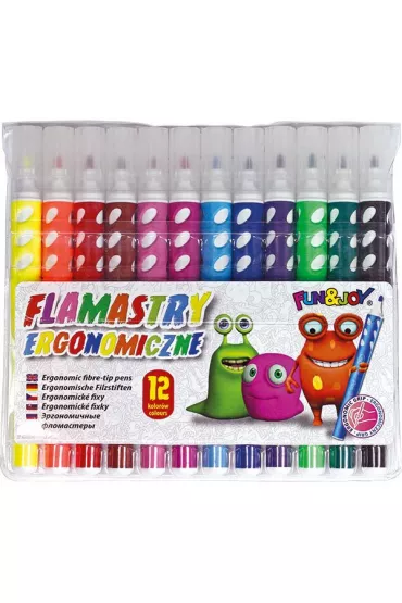 Hasta Flamastry ergonomiczne Fun&Joy FJ-218A-12 12 szt.