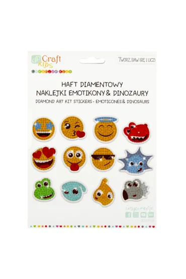 Haft diamentowy - naklejki emotikony i dinozaury Dalprint