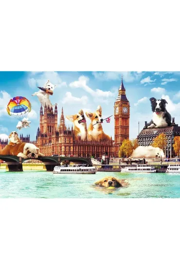 Puzzle 1000 el. Funny Cities. Psy w Londynie Trefl