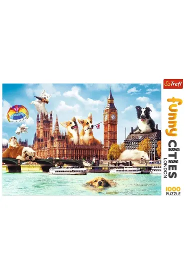 Puzzle 1000 el. Funny Cities. Psy w Londynie Trefl