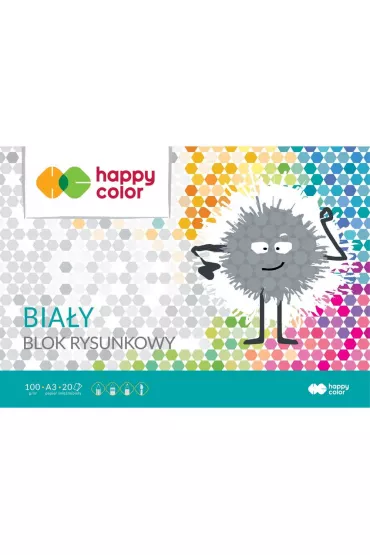 Blok rysunkowy bia�y A3 100g Happy Color 10 szt.
