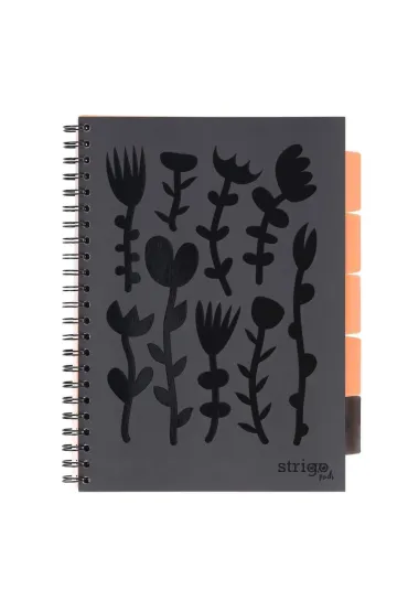 Strigo Ko�ozeszyt Pads A4 Floral czarny kratka 100 kartek