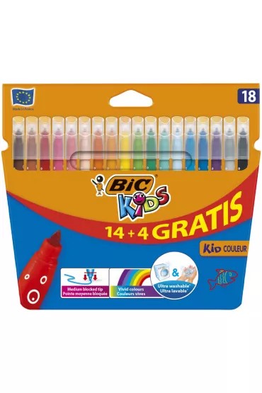Bic Flamastry Kid Couleur Pude�ko 18 kolor�w