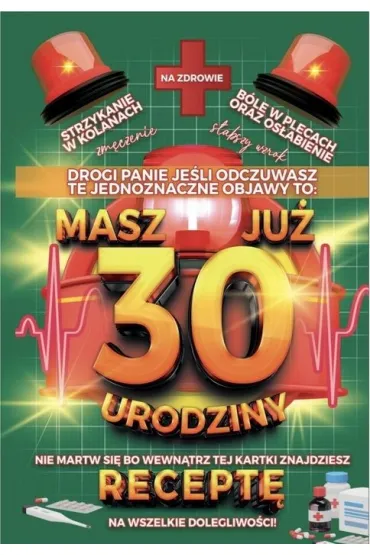 Yeku Karnet Urodzinowy z recept� 30