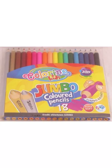 Patio Kredki o��wkowe okr�g�e Jumbo Colorino  + temper�wka 18 szt.