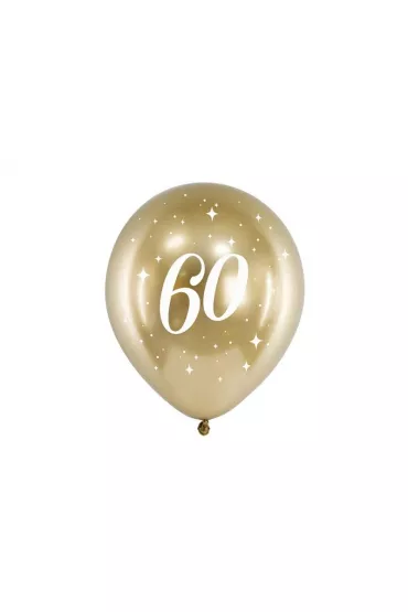 PartyDeco Balony Glossy 60-tka z�ote 30cm