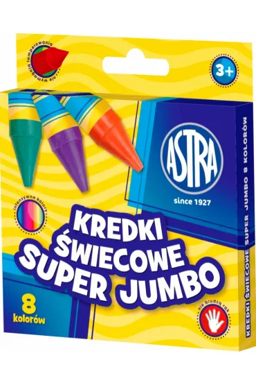 Astra Kredki �wiecowe Super Jumbo 8 kolor�w