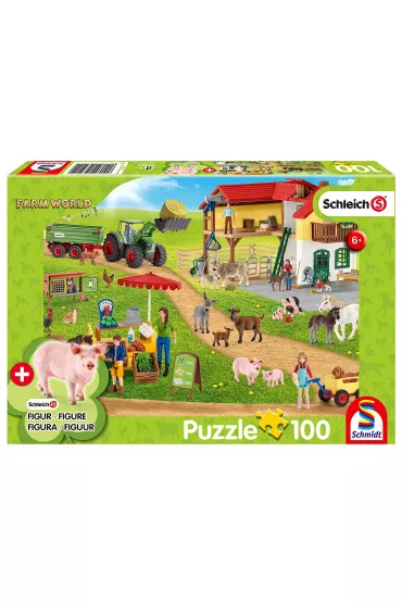 Puzzle 100 el. Ekologiczna �ywno�� + figurka Schleich