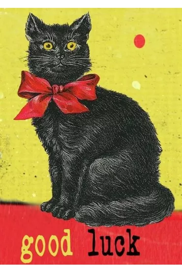 Madame Treacle Karnet B6 z kopert� Czarny kot Good Luck