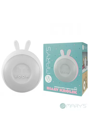 Marys Budzik lampka nocna LED RGB bia�y kr�lik