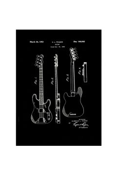 Fender Gitara Basowa Projekt 1952 - retro plakat