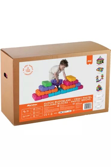 Klocki konstrukcyjne dla najm�odszych Klocki Budowlane Ceg�y 33el pastel