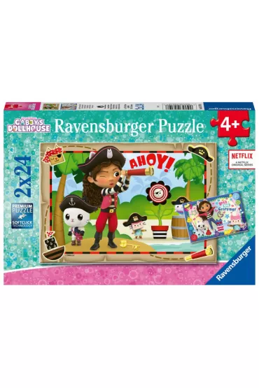 Puzzle dla dzieci 2x24 el. Koci Domek Gabi Ravensburger