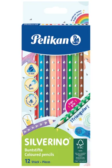 Pelikan Kredki tr�jk�tne Silverino 12 szt.