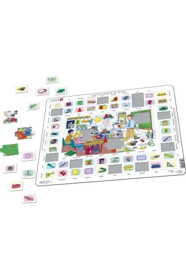 Puzzle maxi ramkowe 70 el. Learning English at School Larsen