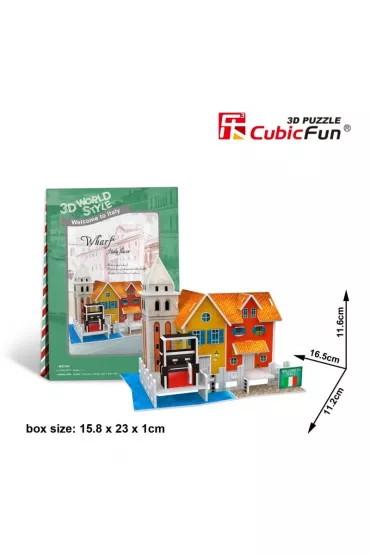 Puzzle 3D 19 el. Domki �wiata W�ochy Cubic Fun