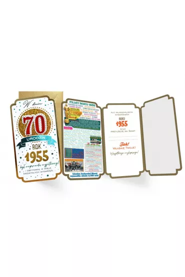 Kukartka Karnet PM-396 Urodziny 70  cyfry, roczniki  2025