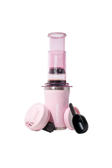 AeroPress Go Plus Zaparzacz do kawy z kubkiem termicznym r�owy