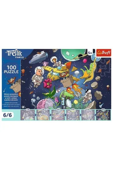 Puzzle UFT 100 el. Wujcio w kosmosie Rodzina Treflik�w 16546