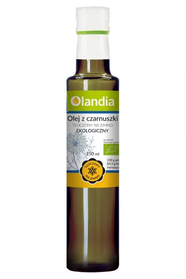 Olandia Olej z czarnuszki toczony na zimno 250 ml Bio