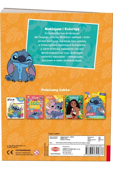 DISNEY STICH. NAKLEJAM I KOLORUJ�