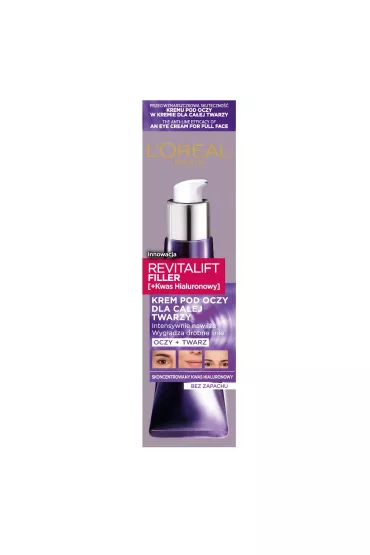 LOreal Paris Revitalift Filler [+Kwas Hialuronowy] krem pod oczy dla ca�ej twarzy 30 ml