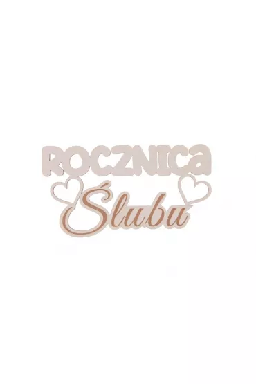 Cresco Drewniany napis - Rocznica �lubu bia�y 5 szt.