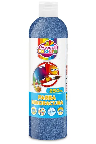 Otocki Farba dekoracyjna brokatowa niebieska 250ml